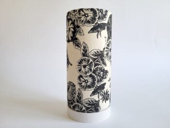 Lampe pivoines noire