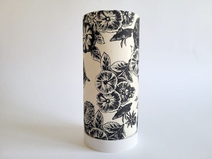 Lampe pivoines noire